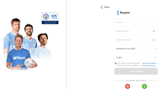 Hình ảnh về quá trình đăng ký tài khoản trên 8xbet, một trải nghiệm cá cược độc đáo và thú vị